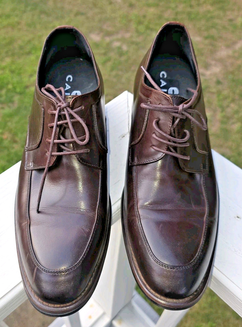 CALTO Men's Invisible Height Increasing Elevator Dress Shoes Brown Leather 11